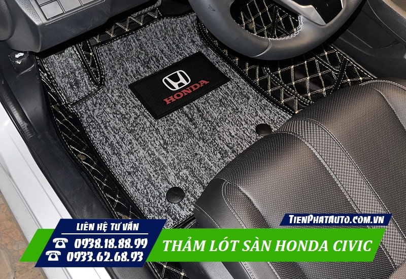 Thảm lót sàn Honda Civic được lót ở vị trí ghế bên tài