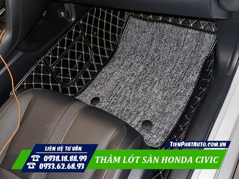 Thảm lót sàn Honda Civic được lót ở vị trí ghế bên phụ