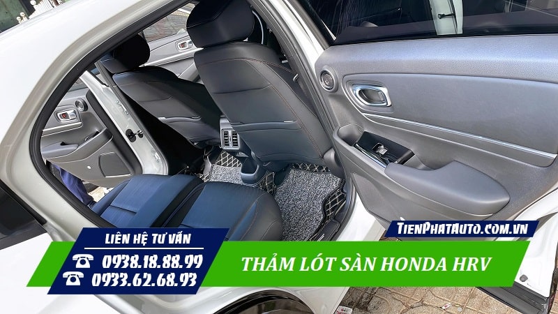 Thảm sàn Honda HRV 2023 may chuẩn phom xe đảm bảo tính thẩm mỹ cao