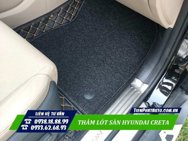 Thảm lót sàn Hyundai Creta được lắp ở vị trí ghế bên phụ