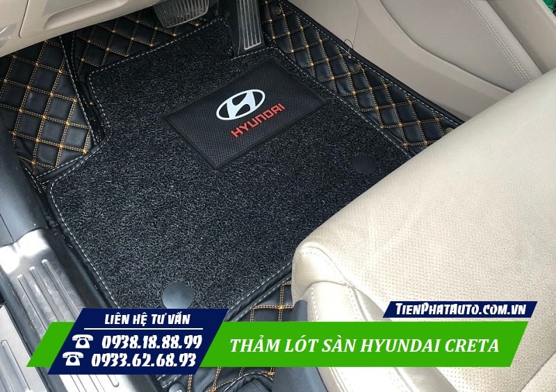 Thảm lót sàn Hyundai Creta được lắp ở vị trí ghế tài