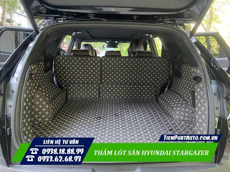 Hình ảnh minh họa may thảm lót sàn cho Hyundai Stargazer Full cốp sau xe