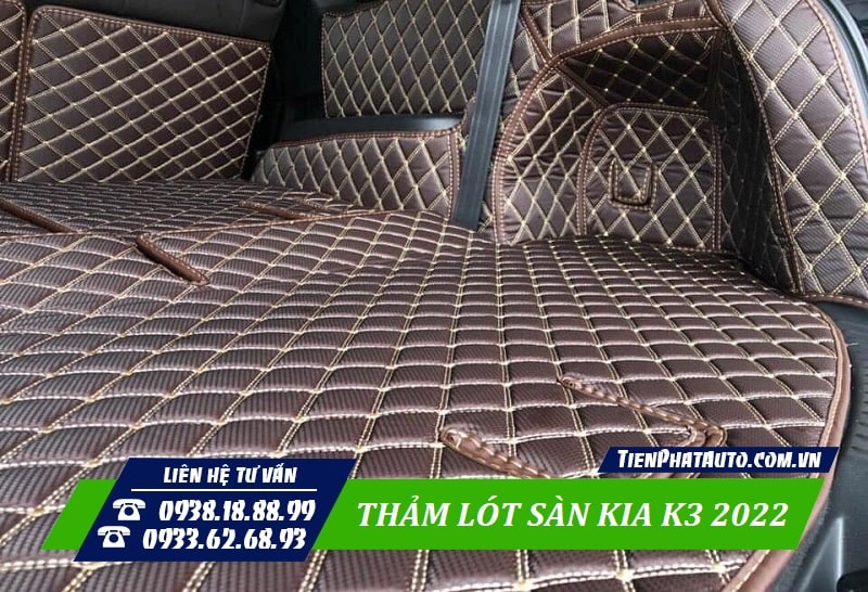 Thảm lót sàn Kia K3 2022 được thiết kế may chuẩn phom xe