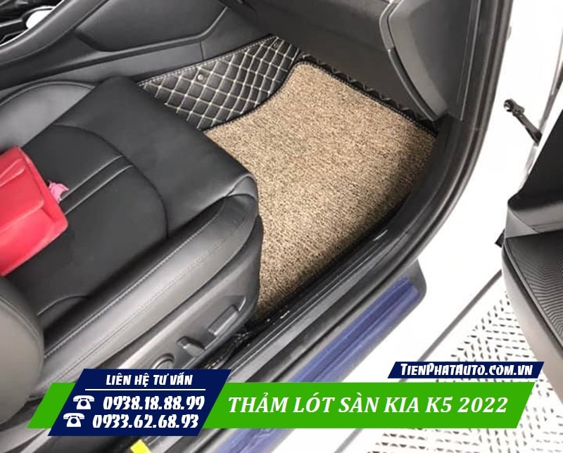 Thảm lót sàn Kia K5 2022 ở vị trí ghế bên phụ