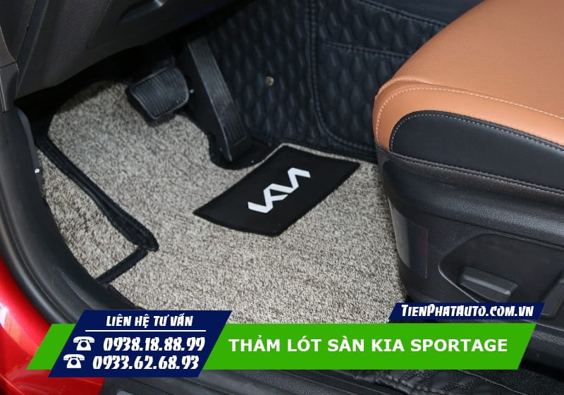 Thảm lót sàn Kia Sportage vị trí chổ ghế tài xế