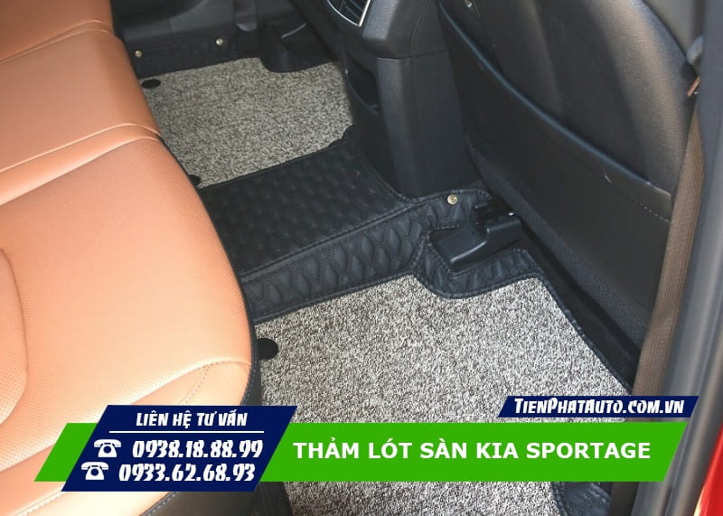 Thảm lót sàn Kia Sportage vị trí chổ hàng ghế sau xe