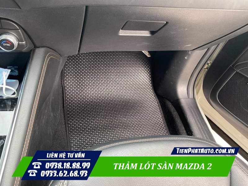 Thảm lót sàn Mazda 2 chất liệu cao su cao cấp