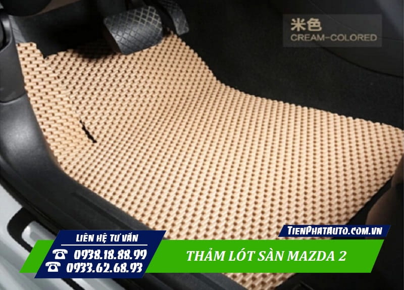 Thảm lót sàn Mazda 2 loại cao su tổ ong giá rẻ