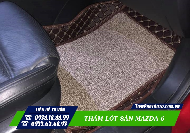 Thảm lót sàn Mazda 6 2021 được lắp đặt bên ghế phụ