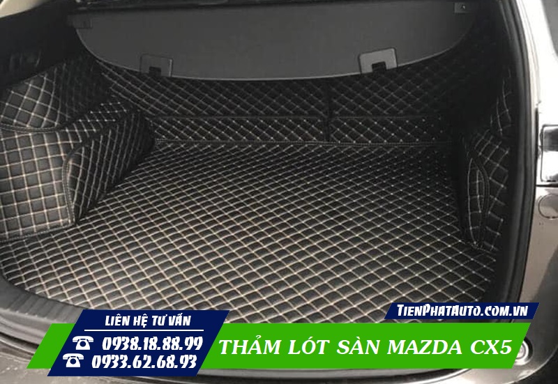 Mẫu thảm lót sàn Mazda CX5 lót Full cốp sau xe