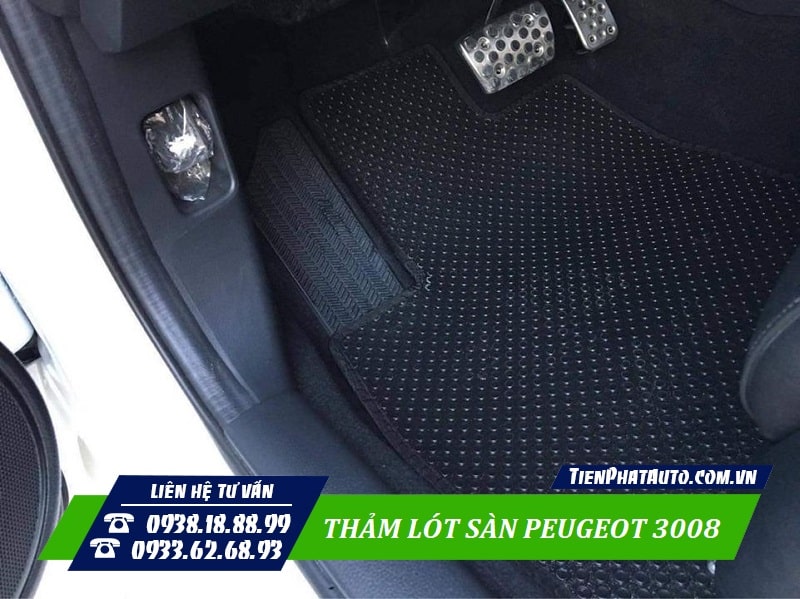Mẫu thảm lót sàn chất liệu cao su cho xe Peugeot 3008