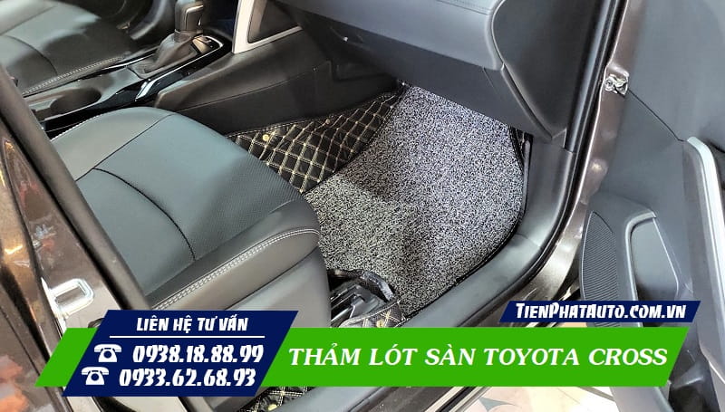 Mẫu thảm lót sàn cho xe Toyota Cross chất liệu 6D