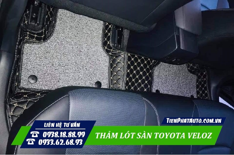 Thảm lót sàn Toyota Veloz được may chuẩn phom xe đảm bảo tính thẩm mỹ