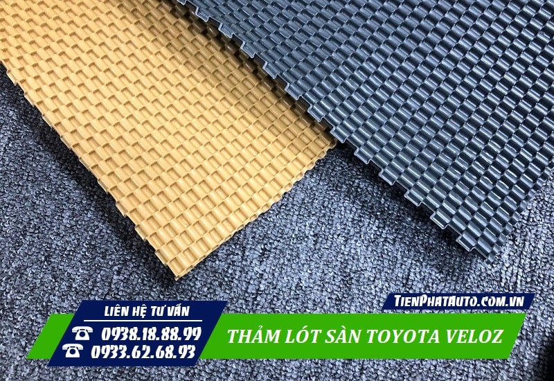 Mẫu thảm lót sàn chất liệu cao su tổ ong được đo cắt theo phom xe