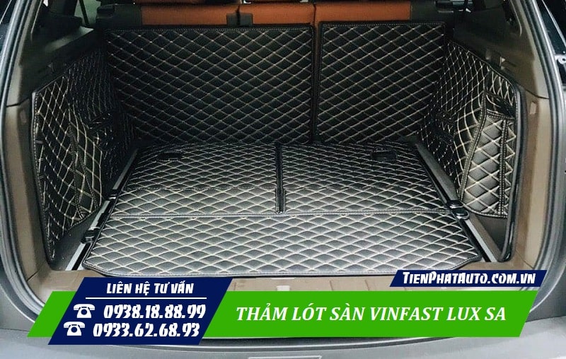 Hình ảnh thảm lót sàn Vinfast Lux SA may full cốp sau xe