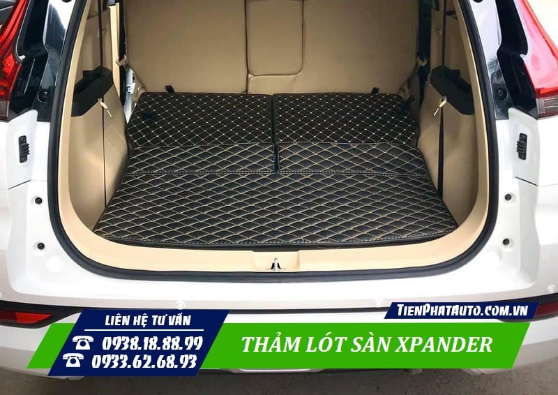 Hình ảnh thảm lót sàn Xpander 2023 may Full phần cốp sau xe