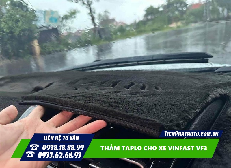 Thảm taplo được thiết kế riêng chuẩn phom cho xe Vinfast VF3