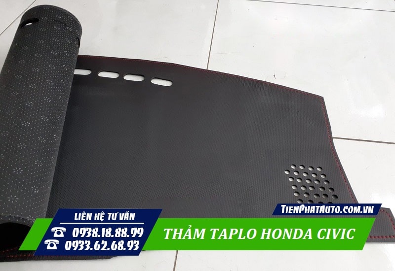 Hình ảnh thảm taplo Honda Civic chất liệu da cacbon