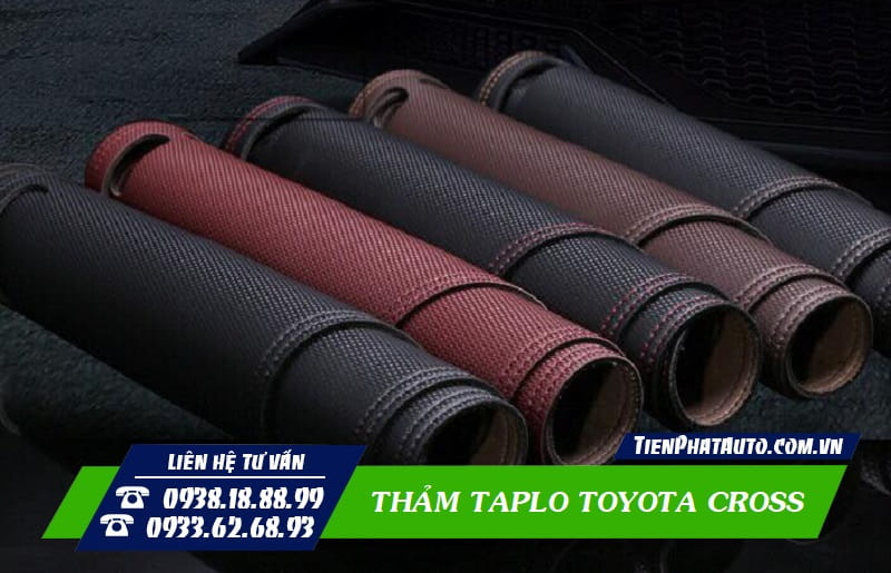 Mẫu thảm taplo Toyota Cross chất liệu da cacbon