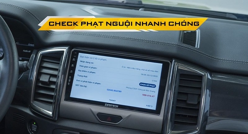 Hỗ trợ kiểm tra phạt nguội nhanh chóng và chính xác trên màn hình