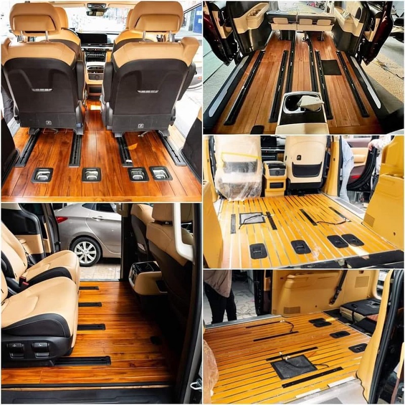 Độ sàn gỗ/sàn vân đá cho xe Hyundai Palisade