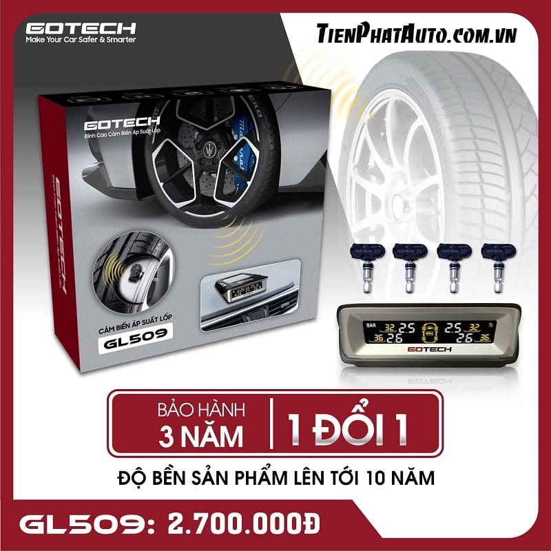 Bộ cảm biến áp suất lốp ô tô GOTECH GL509