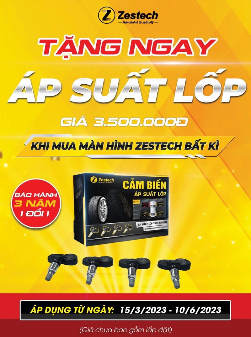 Chương trình ưu đãi tặng thêm áp suất lốp của Zestech năm 2023