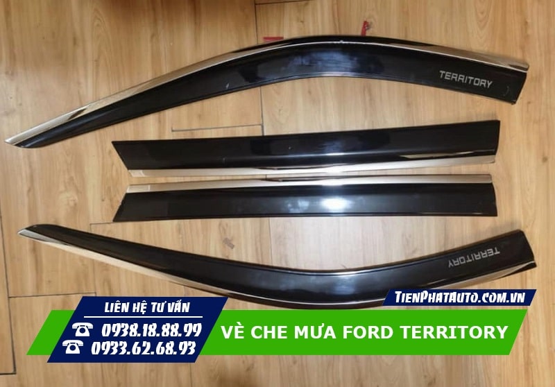 Mẫu vè che mưa Ford Territory chất liệu nhựa viền Inox cao cấp