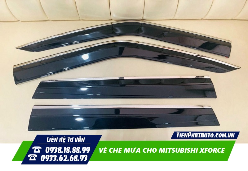 Hình ảnh mẫu vè che mưa Xforce loại nhựa ABS viền iNox cao cấp
