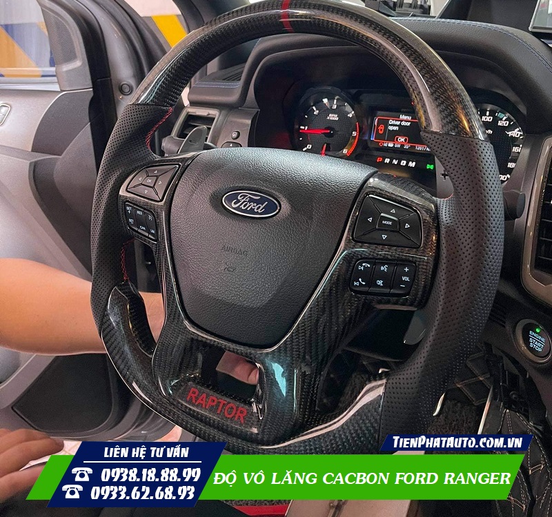 Tiến Phát Auto chuyên độ vô lăng cacbon cho xe Ford Ranger
