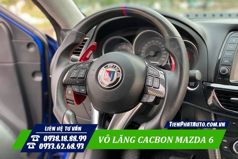 Độ vô lăng cacbon Mazda 6 giúp cảm giác cầm lái chắc chắn hơn
