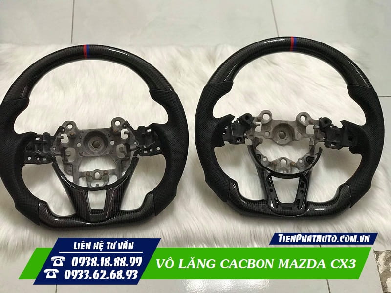 Tiến Phát Auto chuyên lắp vô lăng cacbon Mazda CX3 tại TPHCM