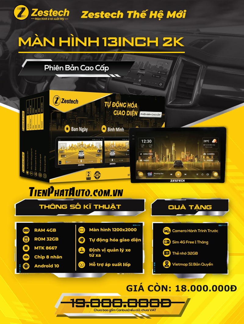 Bảng giá màn hình Zestech 13 inch 2K không camera 360 độ