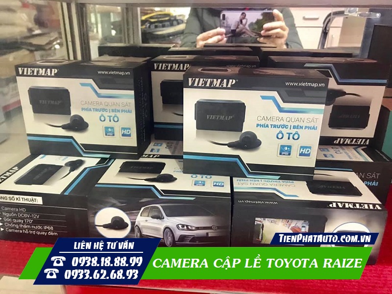 Camera cập lề chính hãng cho xe Toyota Raize giúp quan sát rõ nét