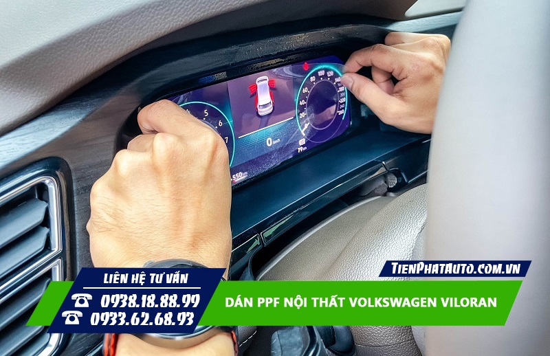 Dán PPF nội thất Viloran vị trí màn hình ODO của xe