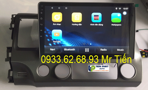 Gắn Màn Hình Chạy Android Theo Xe Cho Honda Civic 2008