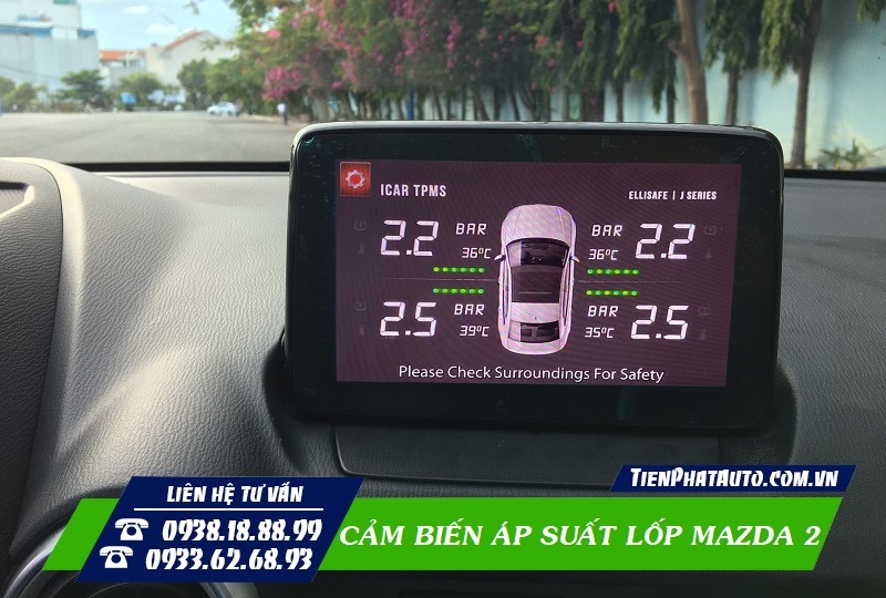 Lắp Cảm Biến Áp Suất Lốp Cho Mazda 2 Tại TPHCM