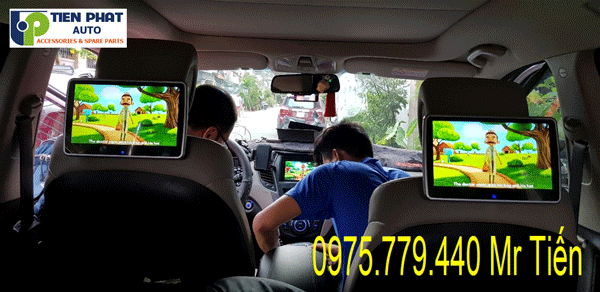 Lắp Màn Hình Gối Đầu Android Cho Xe Huyndai Santafe